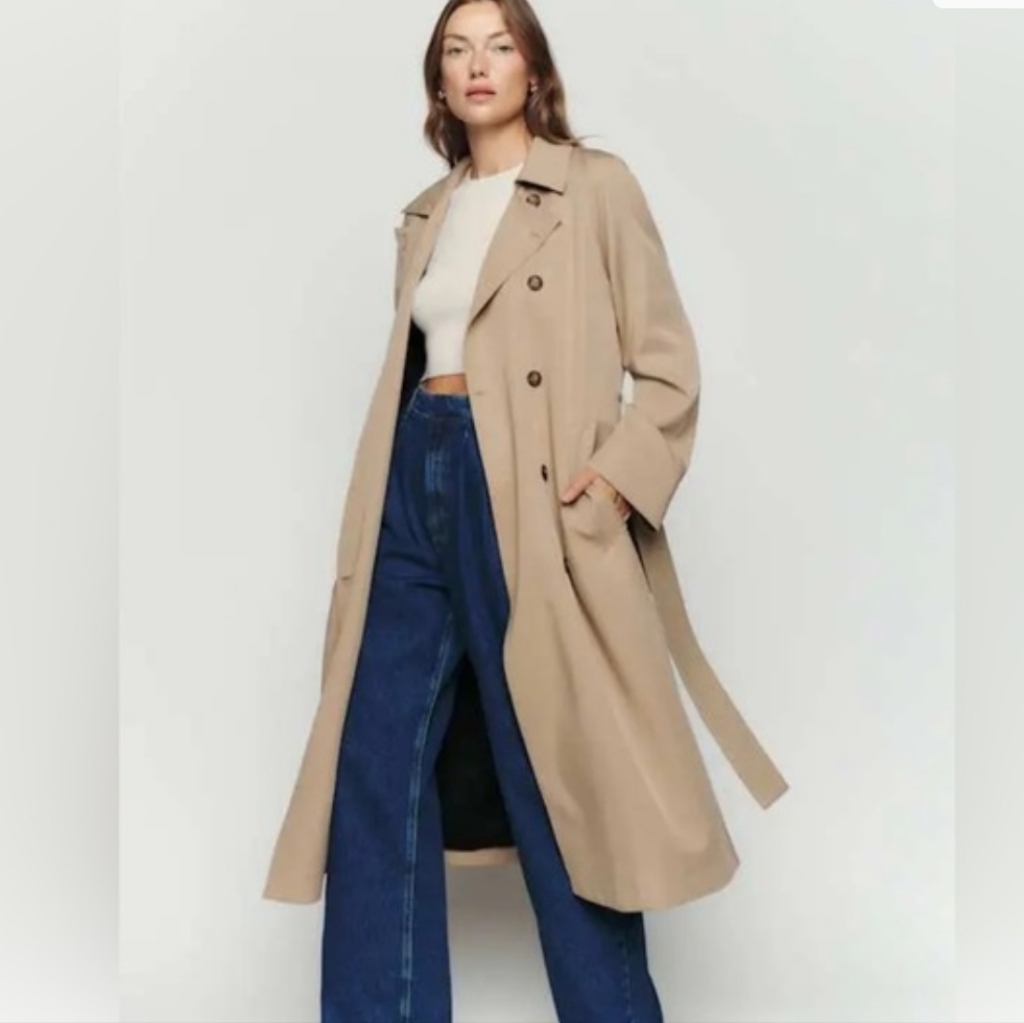 Reformation Kensington Trench Coat Khaki Size S